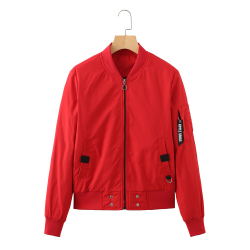 full zipper simple design women casual bomber jacket light cotton quilted outer coat