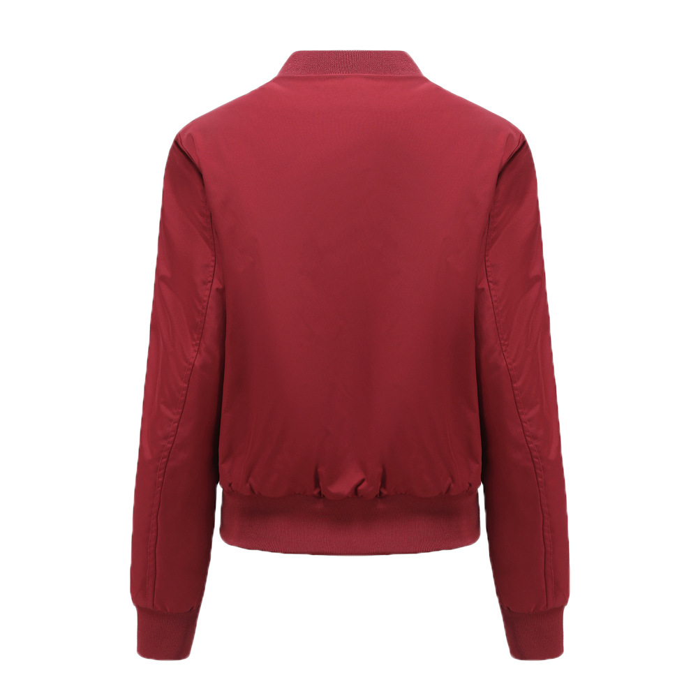 zipper decoration women light cotton padded bomber jacket autumn winter outdoor wear