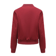 zipper decoration women light cotton padded bomber jacket autumn winter outdoor wear