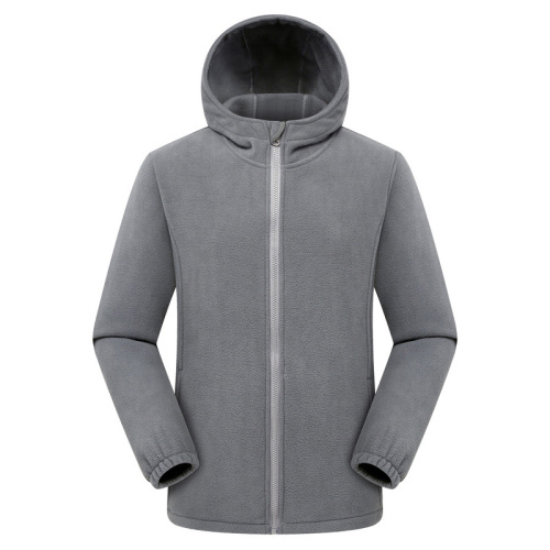 autumn winter hooded microfiber polar fleece jacket outdoor insulated warm fleece coat