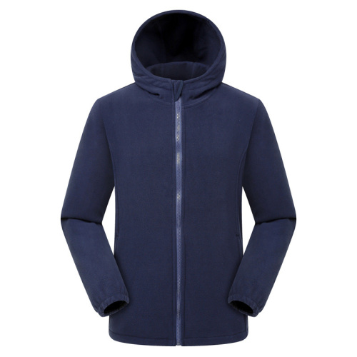 autumn winter hooded microfiber polar fleece jacket outdoor insulated warm fleece coat