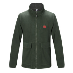 big pocket stand collar full zipper polar fleece mens jacket autumn winter outer fleece coat