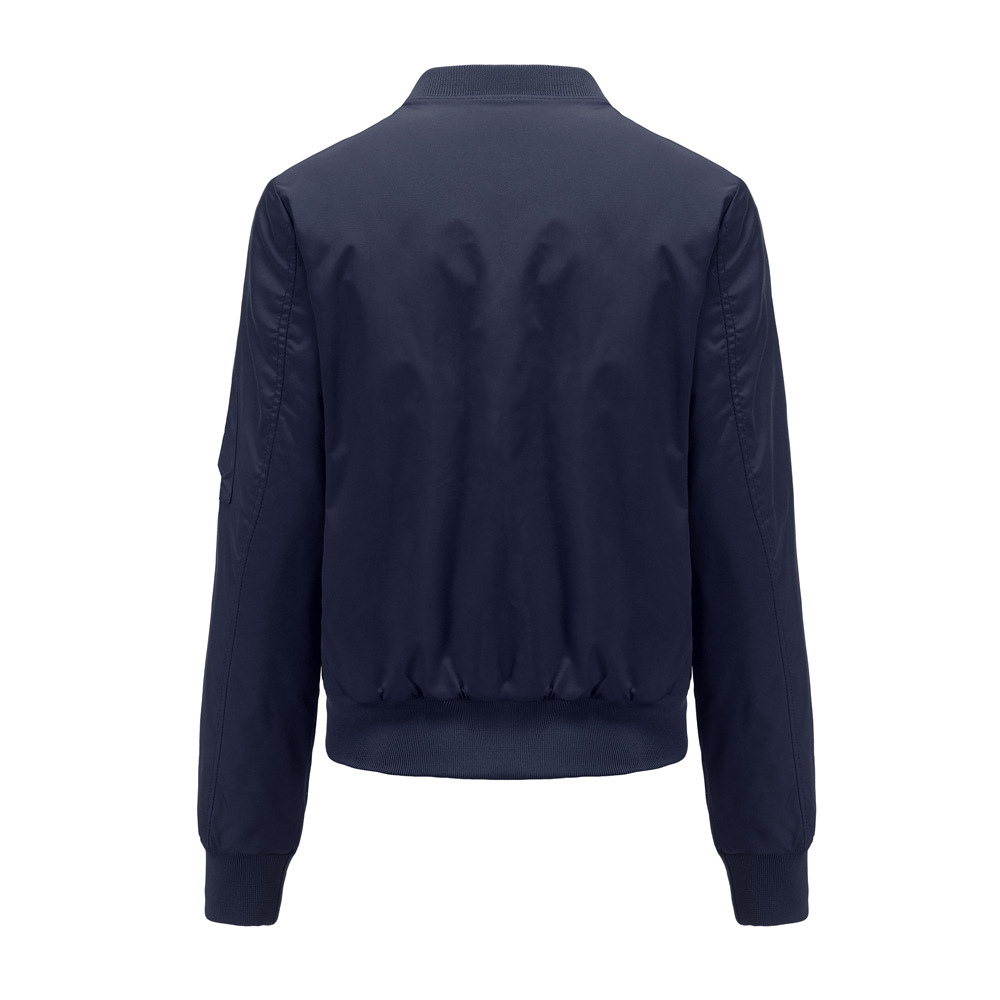 full zipper simple design women casual bomber jacket light cotton quilted outer coat