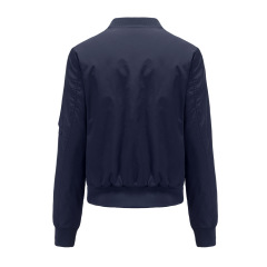 full zipper simple design women casual bomber jacket light cotton quilted outer coat