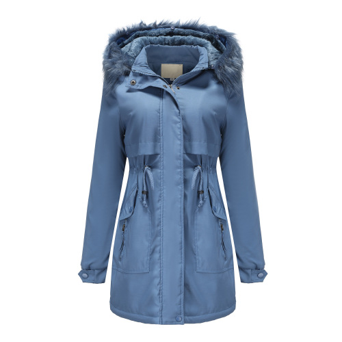 women longline trench coat faux fur hooded woman parka puffer jacket