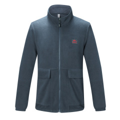 big pocket stand collar full zipper polar fleece mens jacket autumn winter outer fleece coat