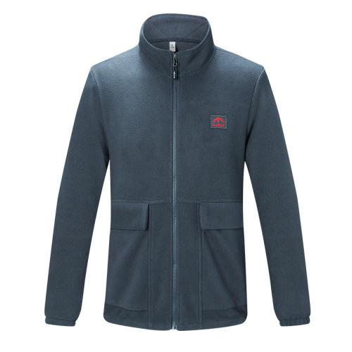 big pocket stand collar full zipper polar fleece mens jacket autumn winter outer fleece coat