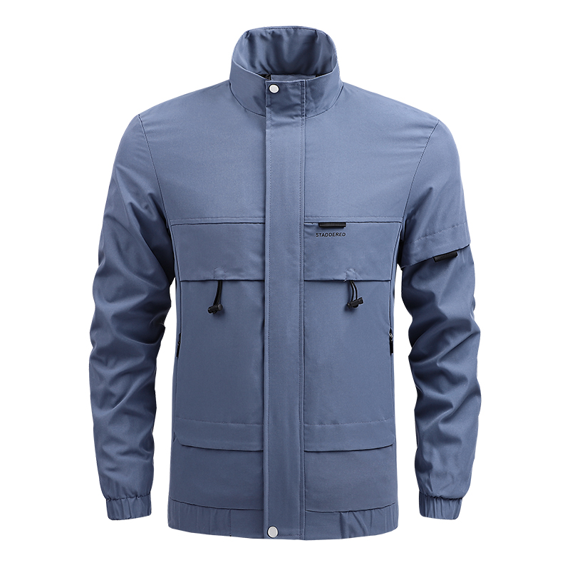 full zipper big pocket mens sport casual windbreaker light jacket