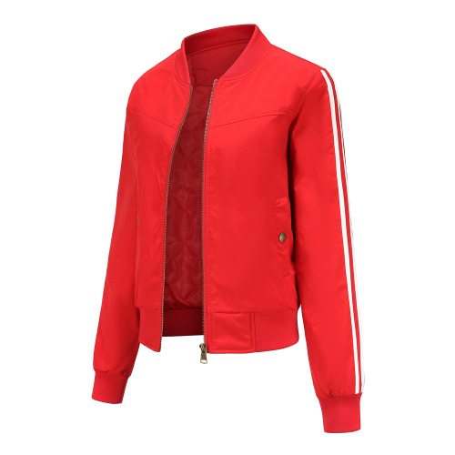 strip sleeve women bomber jacket autumn winter light cotton quilted puffer jacket