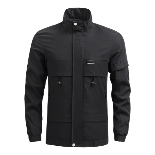 full zipper big pocket mens sport casual windbreaker light jacket