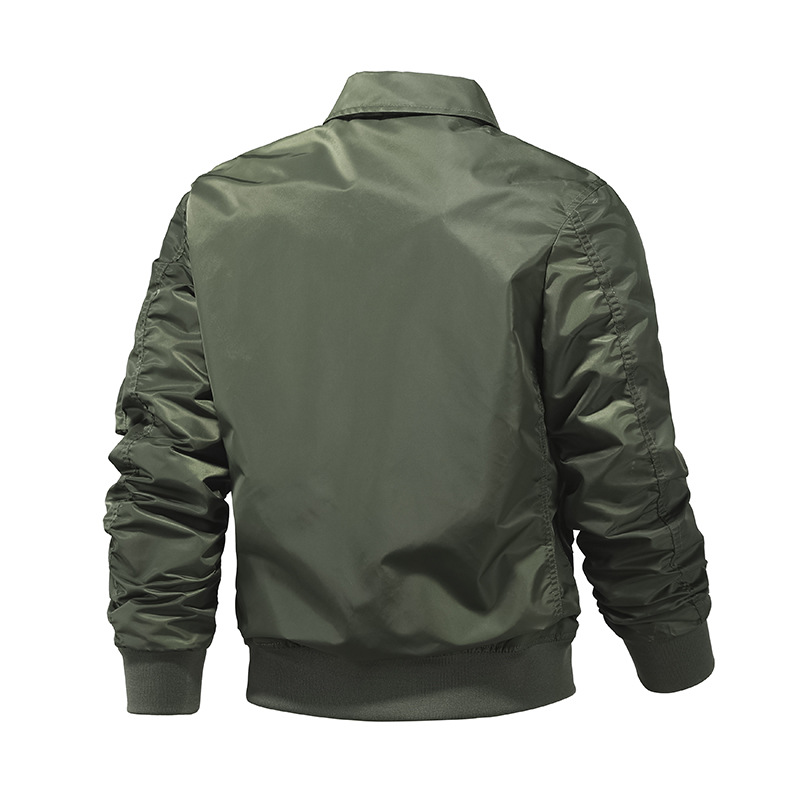 turndown collar nylon mens bomber jacket light pilot jacket autumn tactical windbreaker