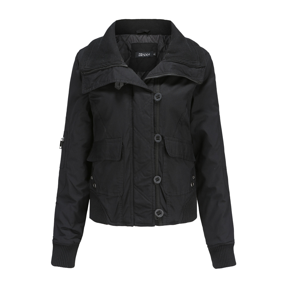 cotton fabric quilted lining women washing puffer jacket big pocket woman fashion coat