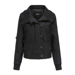 cotton fabric quilted lining women washing puffer jacket big pocket woman fashion coat