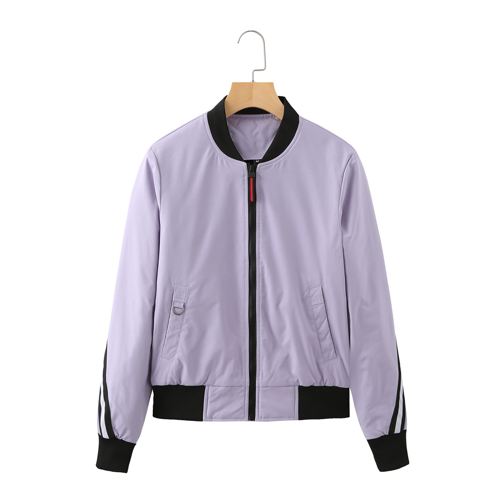 strip cotton quilted women autumn winter bomber jacket short lenght woman puffer jacket