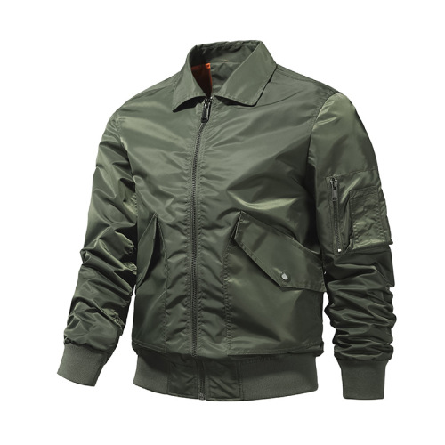 turndown collar nylon mens bomber jacket light pilot jacket autumn tactical windbreaker