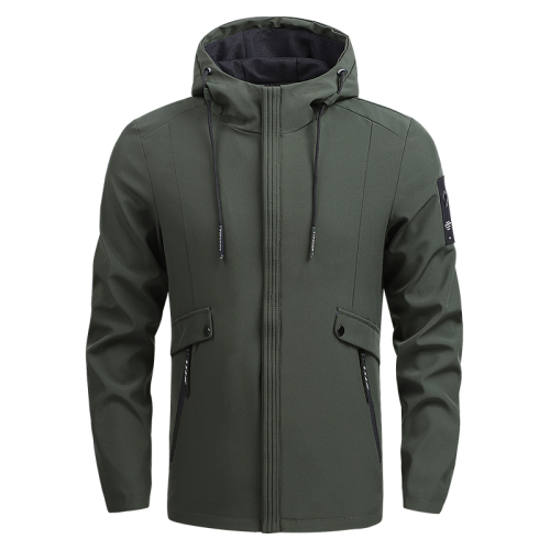 solid color mens hooded spring jacket casual sport autumn windbreaker