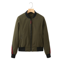 strip cotton quilted women autumn winter bomber jacket short lenght woman puffer jacket