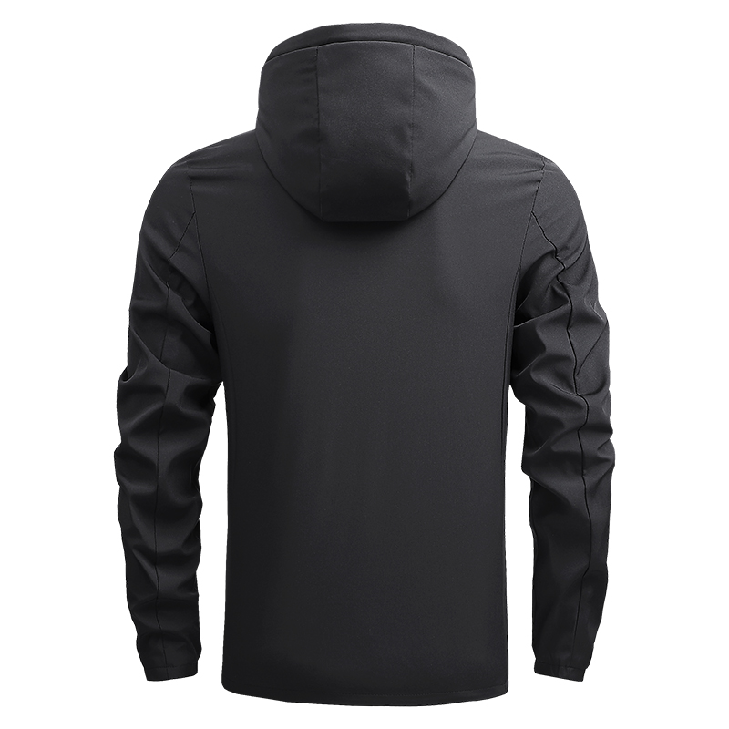 solid color mens hooded spring jacket casual sport autumn windbreaker