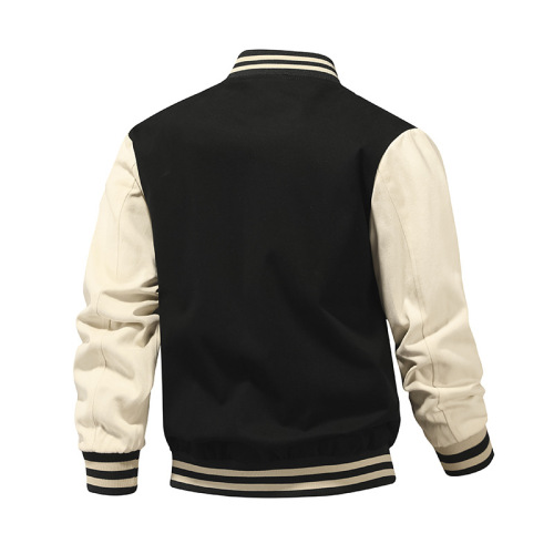 contrasted color mens knitted casual bomber jacket autumn spring light baseball jacket windbreaker