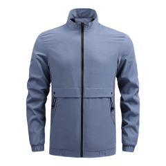 full zipper stand collar zipper pocket mens light jacket spring autumn sport windbreaker