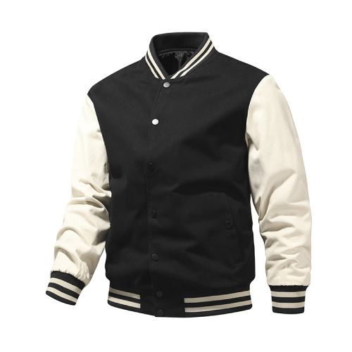 contrasted color mens knitted casual bomber jacket autumn spring light baseball jacket windbreaker