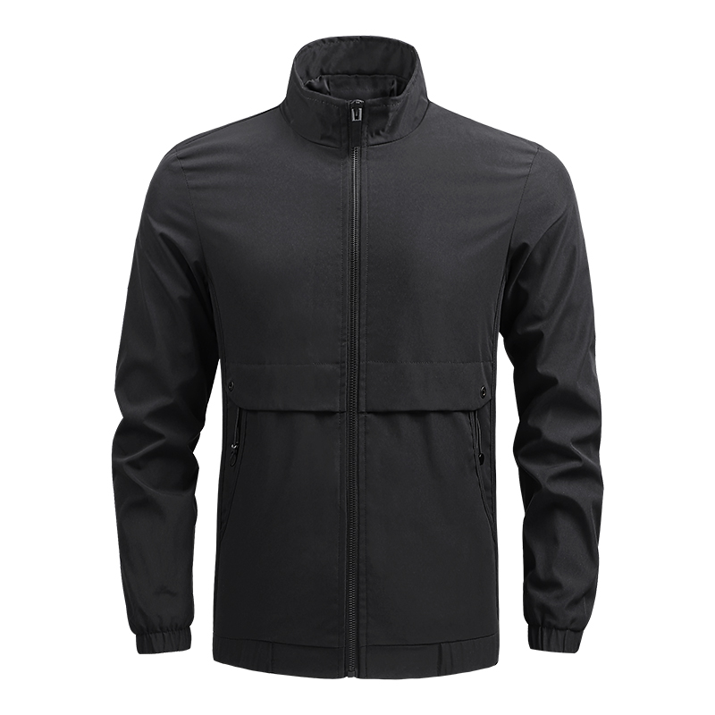 full zipper stand collar zipper pocket mens light jacket spring autumn sport windbreaker