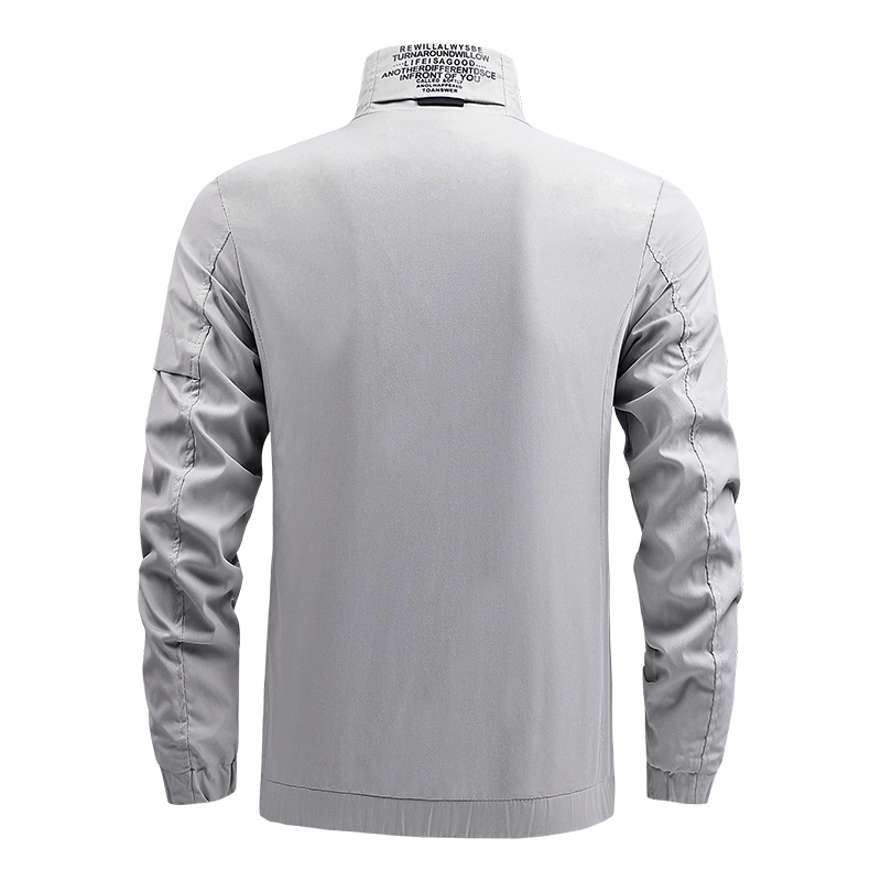 full zipper big pocket mens sport casual windbreaker light jacket