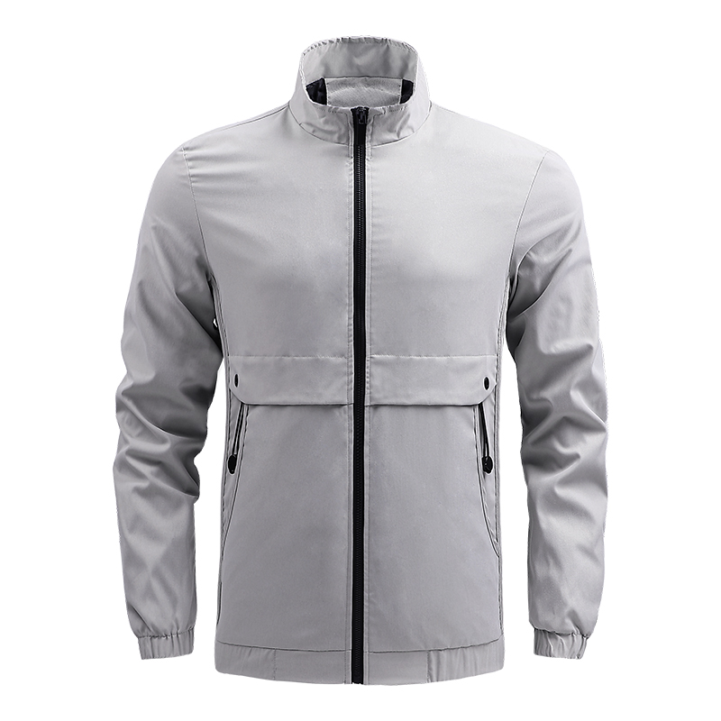 full zipper stand collar zipper pocket mens light jacket spring autumn sport windbreaker