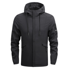 solid color mens hooded spring jacket casual sport autumn windbreaker
