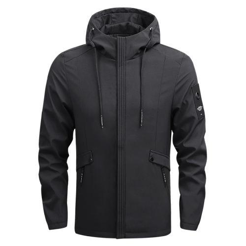 solid color mens hooded spring jacket casual sport autumn windbreaker