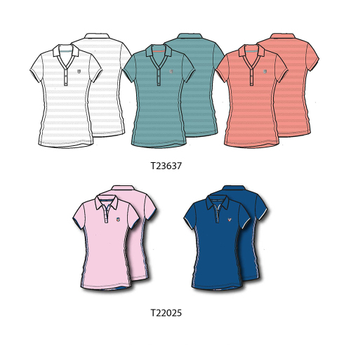 solid color 1/4 button V neck rounc collar short sleeve women tennis tshirt