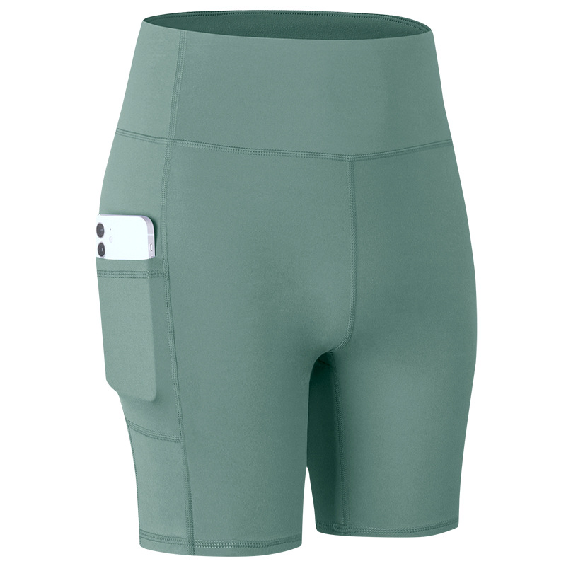 solid color yoga shorts with phone pockets gym sport shorts