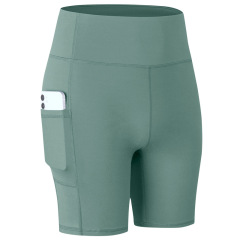 solid color yoga shorts with phone pockets gym sport shorts