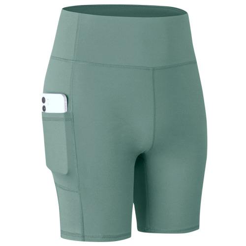 solid color yoga shorts with phone pockets gym sport shorts