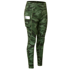 comouflage full printed yoga gym leggings with phone pocket women sport tight yoga pants