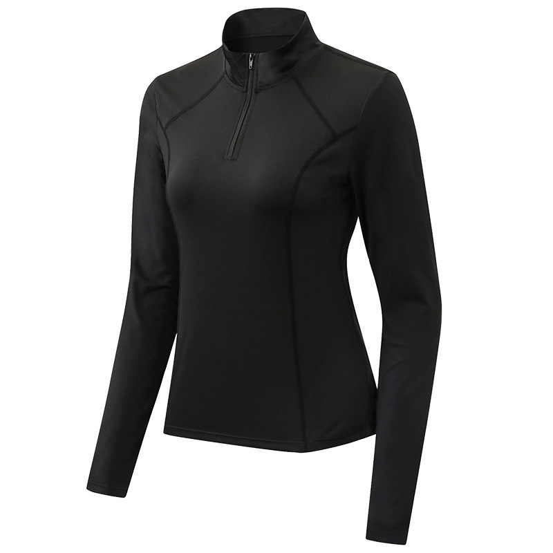 1/4 zipper stand collar yoga tshirt long sleeve sport running tops wear