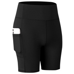 solid color yoga shorts with phone pockets gym sport shorts
