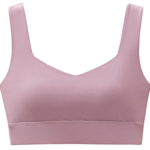 women yoga bra top V collar U hollow out sexy back gym bra with detachable cup padding