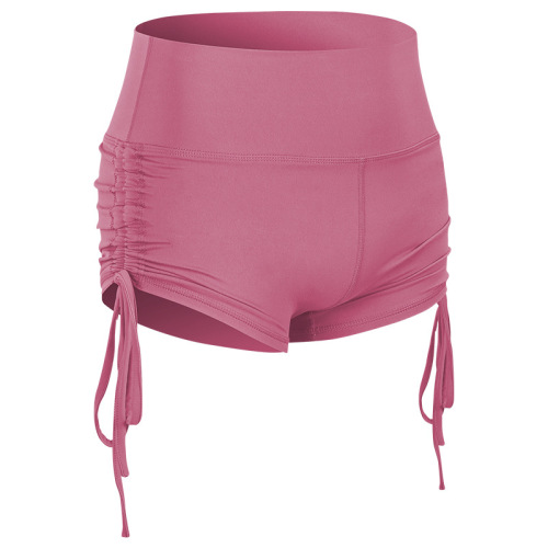 tunnel string tie up yoga shorts high waist butt lift gym sport short