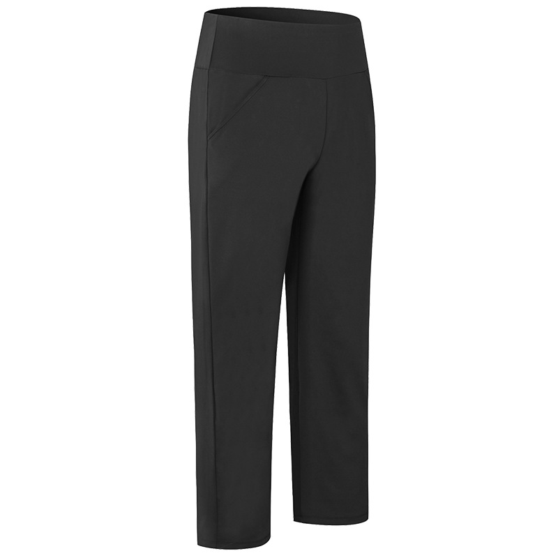 loose fit straight leg knitted high waist sport running pants