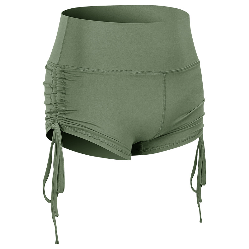 tunnel string tie up yoga shorts high waist butt lift gym sport short