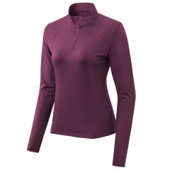 1/4 zipper stand collar yoga tshirt long sleeve sport running tops wear
