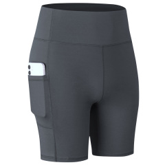 solid color yoga shorts with phone pockets gym sport shorts