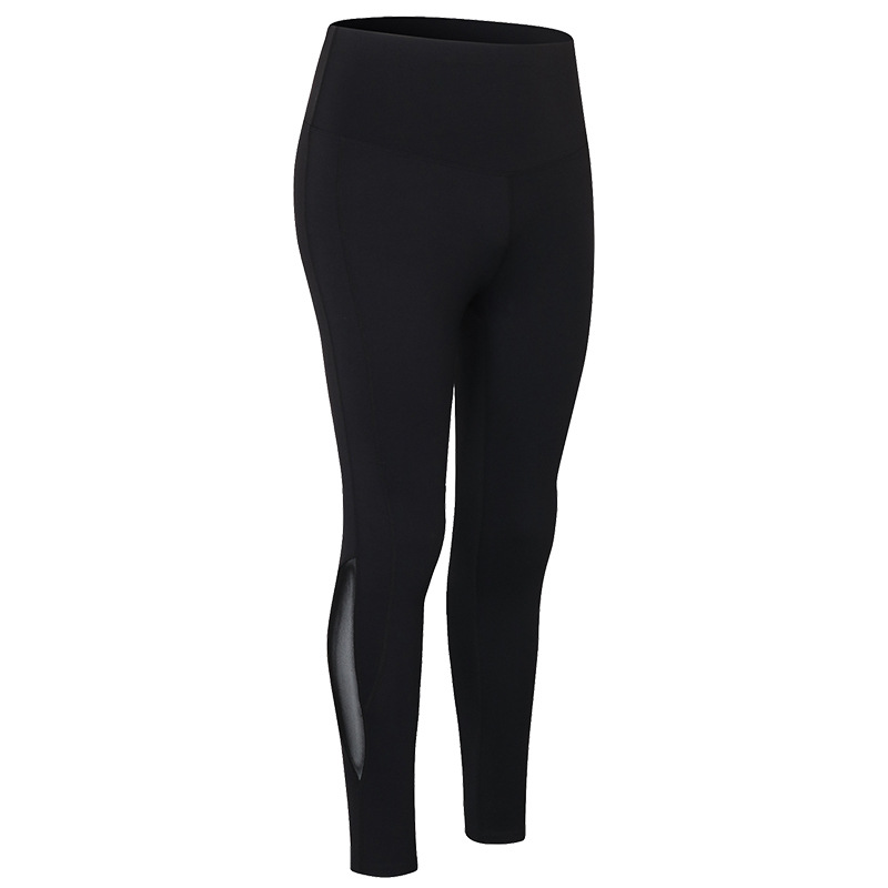 buttery soft nylon peached high waist yoga gym leggings with mesh patchwork women sport tight yoga pants