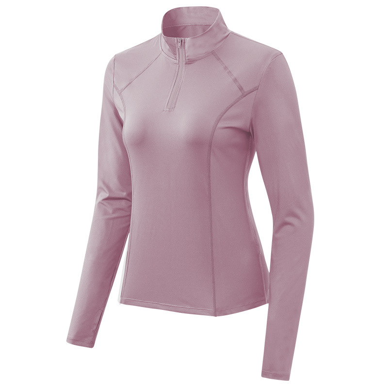 1/4 zipper stand collar yoga tshirt long sleeve sport running tops wear