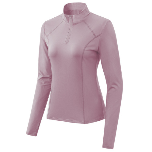 1/4 zipper stand collar yoga tshirt long sleeve sport running tops wear