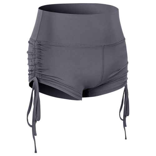 tunnel string tie up yoga shorts high waist butt lift gym sport short