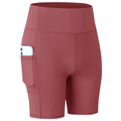 solid color yoga shorts with phone pockets gym sport shorts