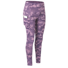 comouflage full printed yoga gym leggings with phone pocket women sport tight yoga pants