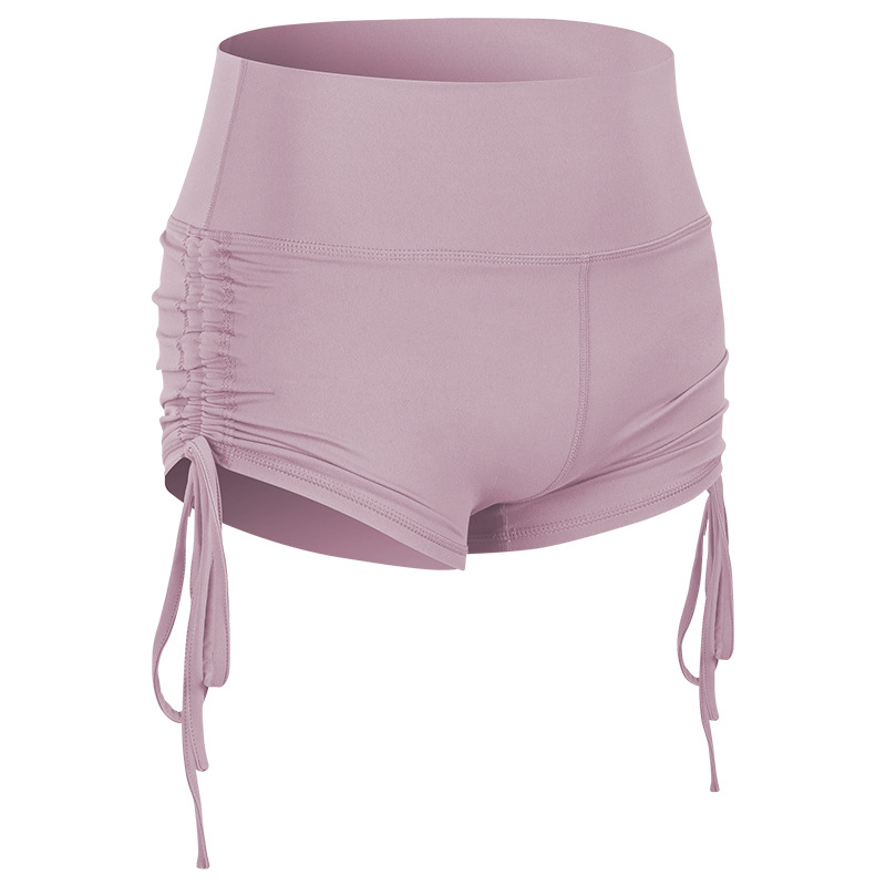 tunnel string tie up yoga shorts high waist butt lift gym sport short